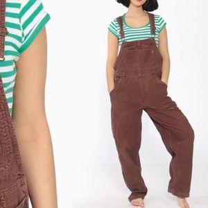 vintage brown corduroy overalls